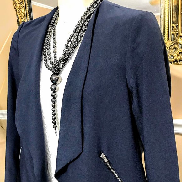 H&M Jackets & Blazers - Blue Swing Jacket with zipper pockets